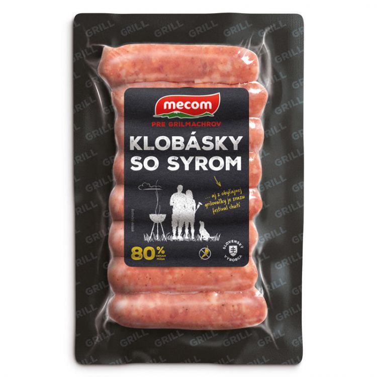 MECOM Klobásky so syrom 80% VB 210g