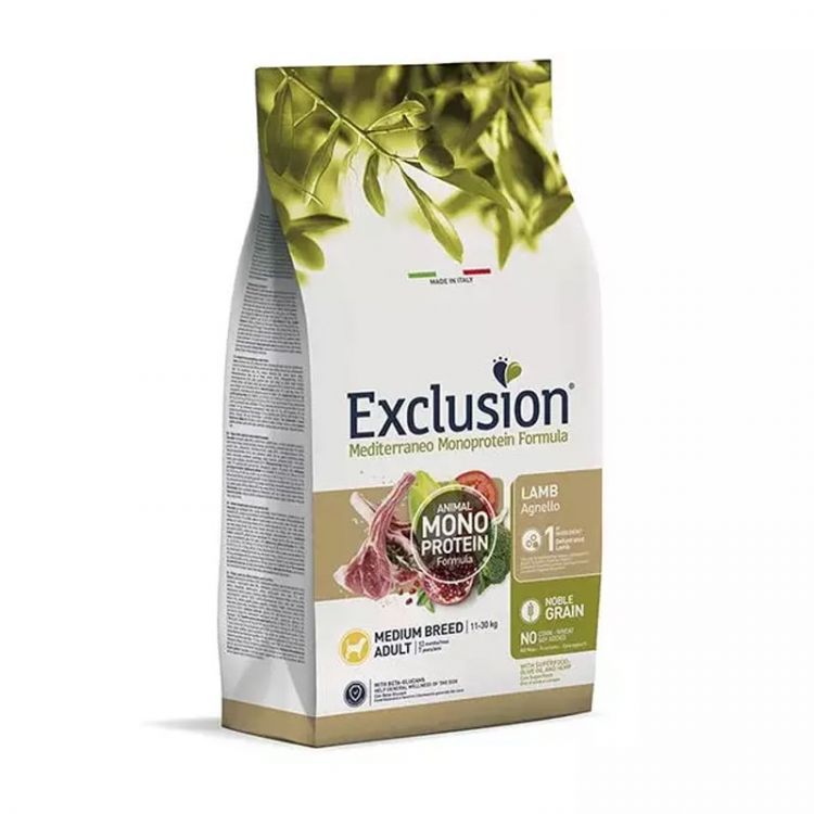 Exclusion Monoprotein Noble Grain  Adult Lamb Medium Breed 12kg