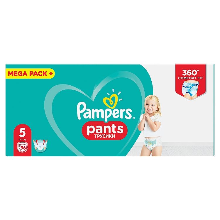 Pampers Plienkové Nohavičky Veľkosť 5, 96 Plienky, 12kg-17kg