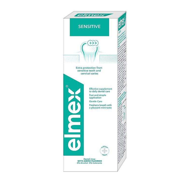 elmex Sensitive Ústna voda s amínfluoridom 400 ml