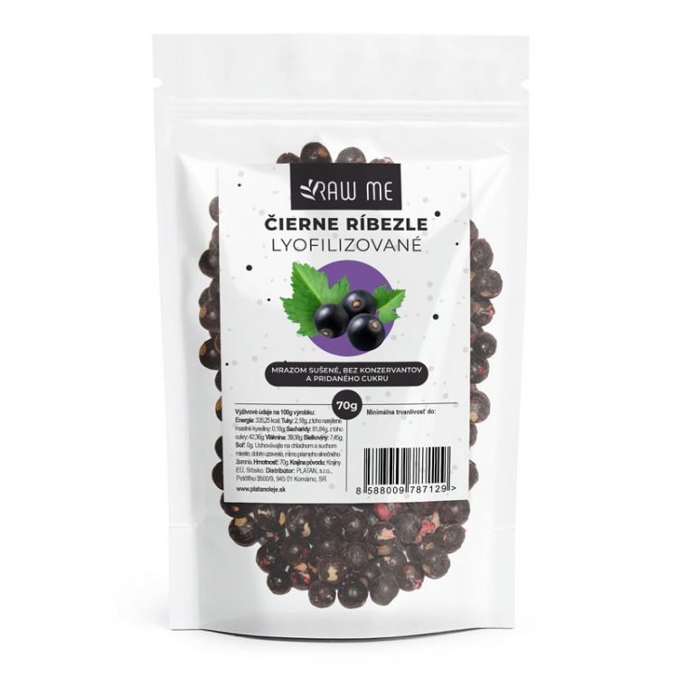 Raw Me Čierne Ríbezle lyofilizované 70g