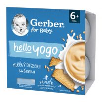 GERBER hello yogo mliečny dezert sušienka 4x100 g