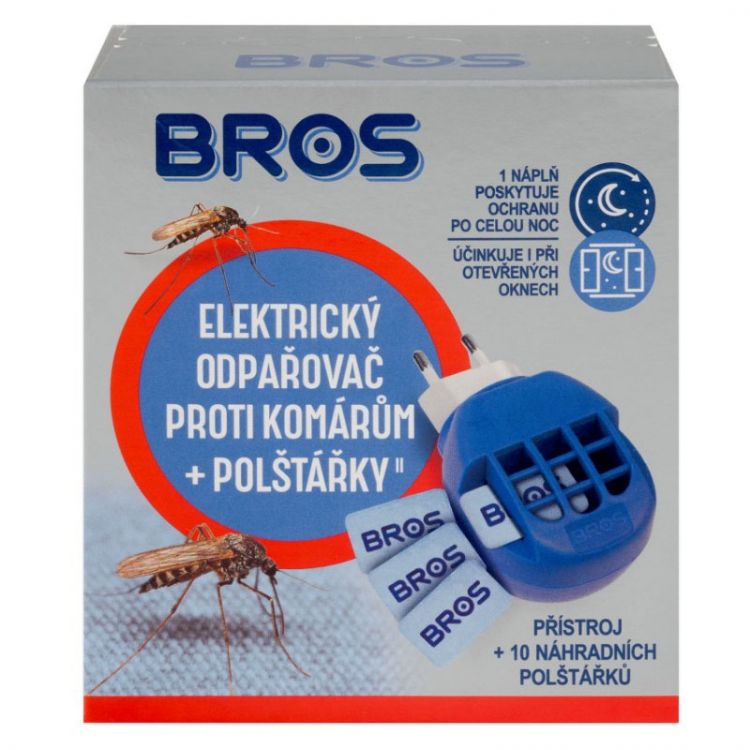 BROS – elektrický odparovač proti komarom + vankúšiky – 10 kusov