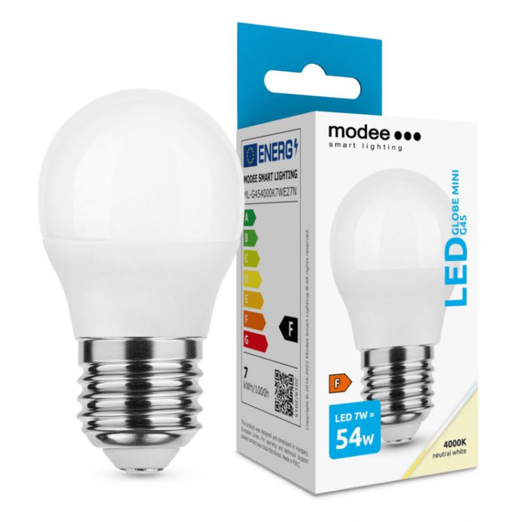 Modee LED Globe Mini žiarovka G45 7W E27 700 lm neutrálna biela (MLG454000K7WE27N)