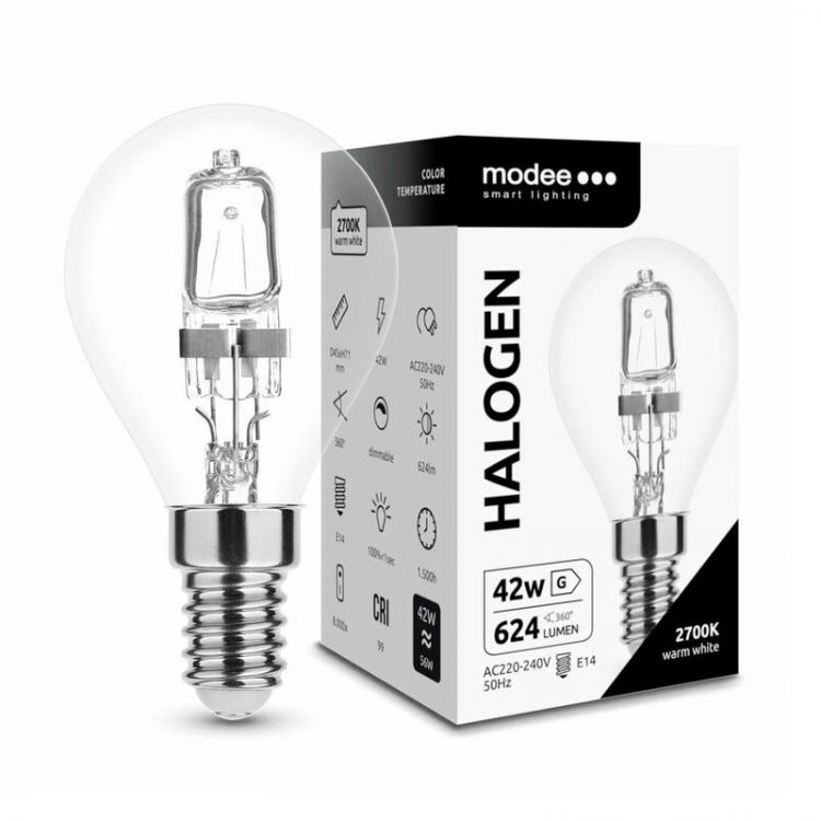Modee ECO halogenová žiarovka Globe Mini 42W E14 624 lm teplá biela (ML-HMC42WE14)