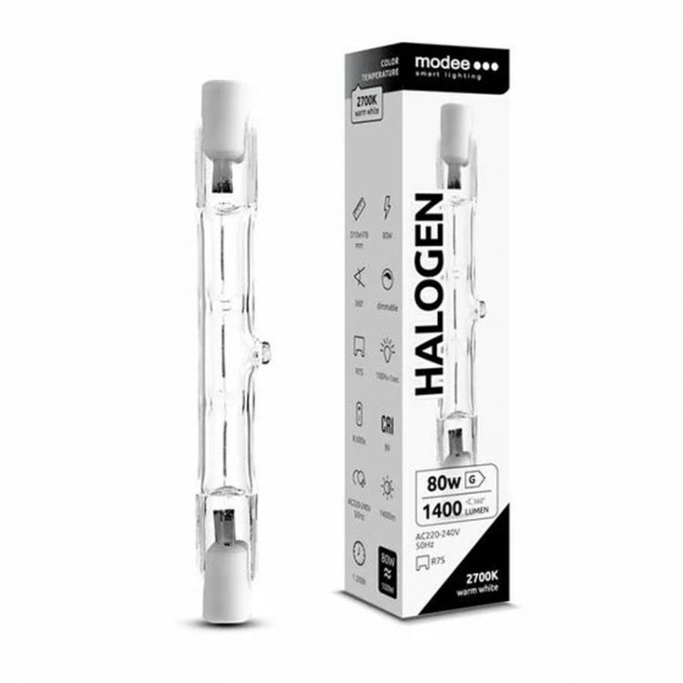 Modee ECO halogénová žiarovka 78 mm R7S 80W 1400lm teplá biela, stmievateľná (ML-HR7S7880W)