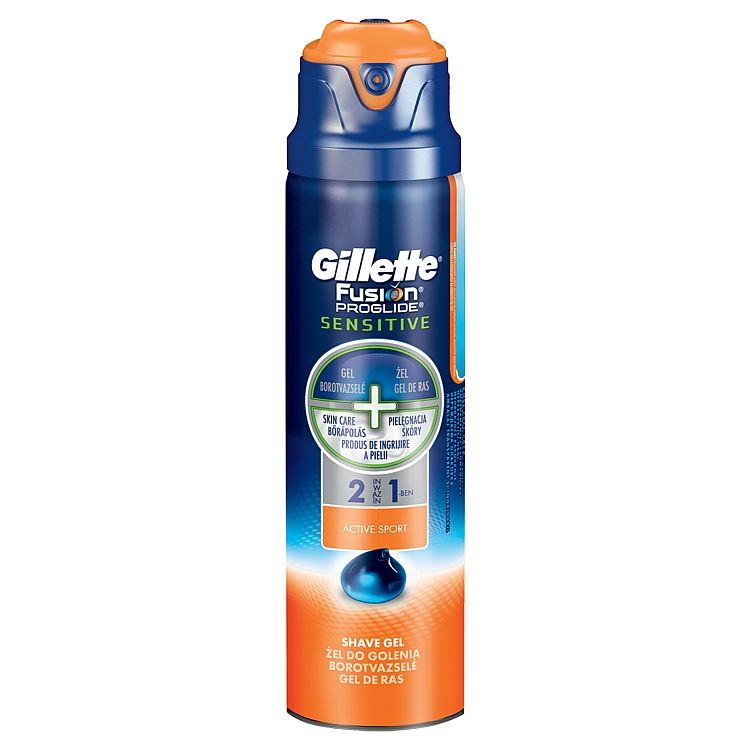 Gillette Fusion ProGlide Sensitive 2 v 1 Active Sport Gél Na Holenie Na Citlivú Pokožku 170 ml