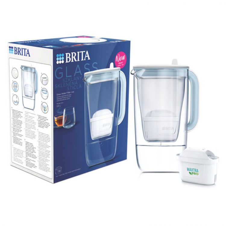 Brita Sklenená kanvica 2,5l, sv. modrá