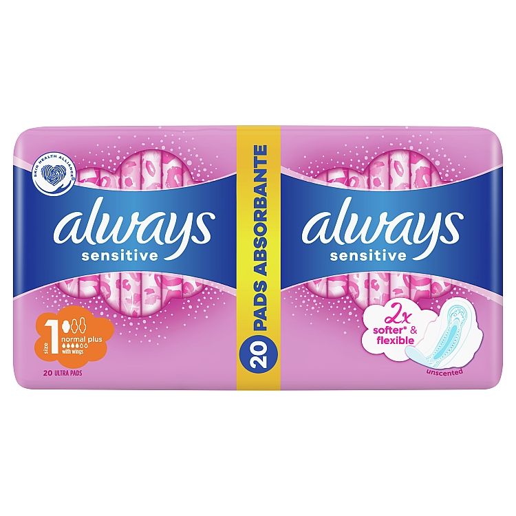 Always Ultra Sensitive Normal Plus (Veľkosť 1) Hygienické Vložky 20 ks