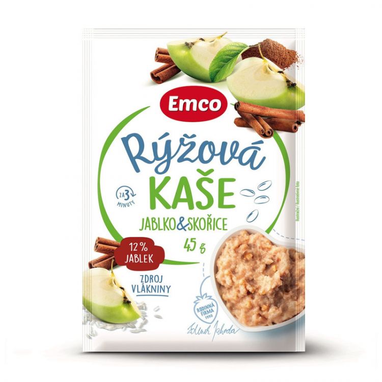 Emco Kaša ryžová s jablkami a škoricou 45g