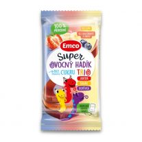 Emco Super ovocný hadík Trio jahoda,banán,čučoriedka 20g