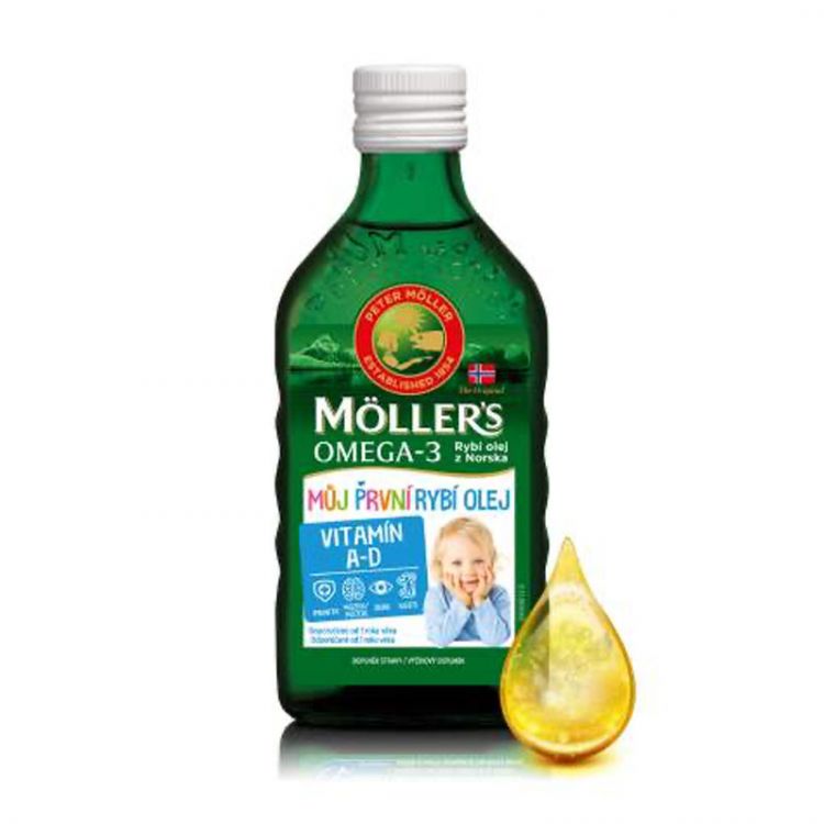 MOLLER´S Omega 3 môj prvý rybí olej vitamín A a D 250 ml