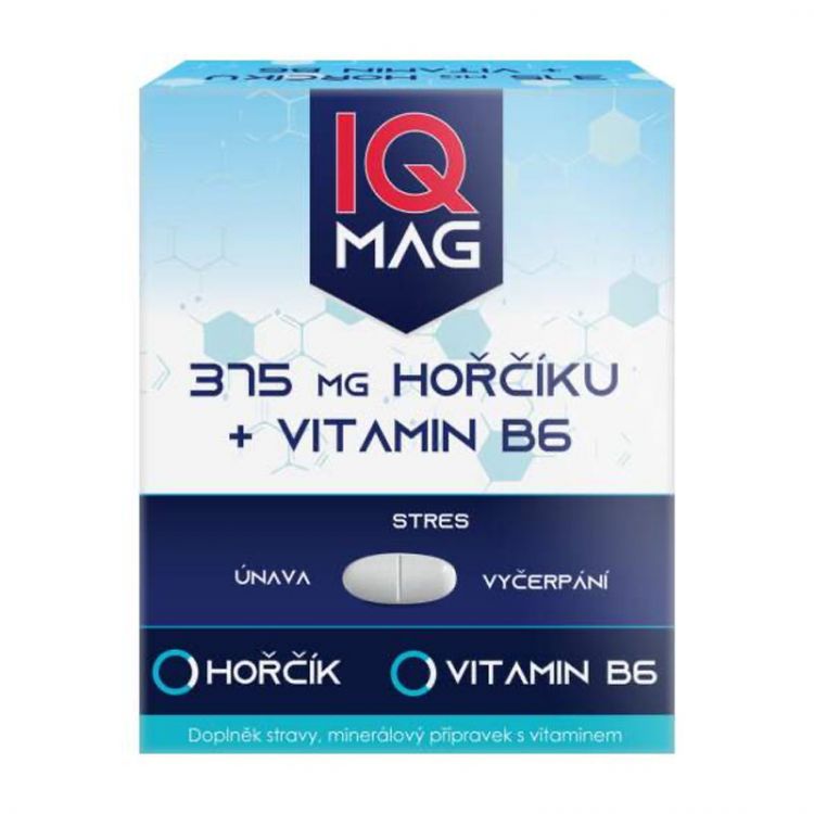 NATUR PRODUKT IQ mag horčik 375 mg + vitamín B6 20 šumivých tabliet