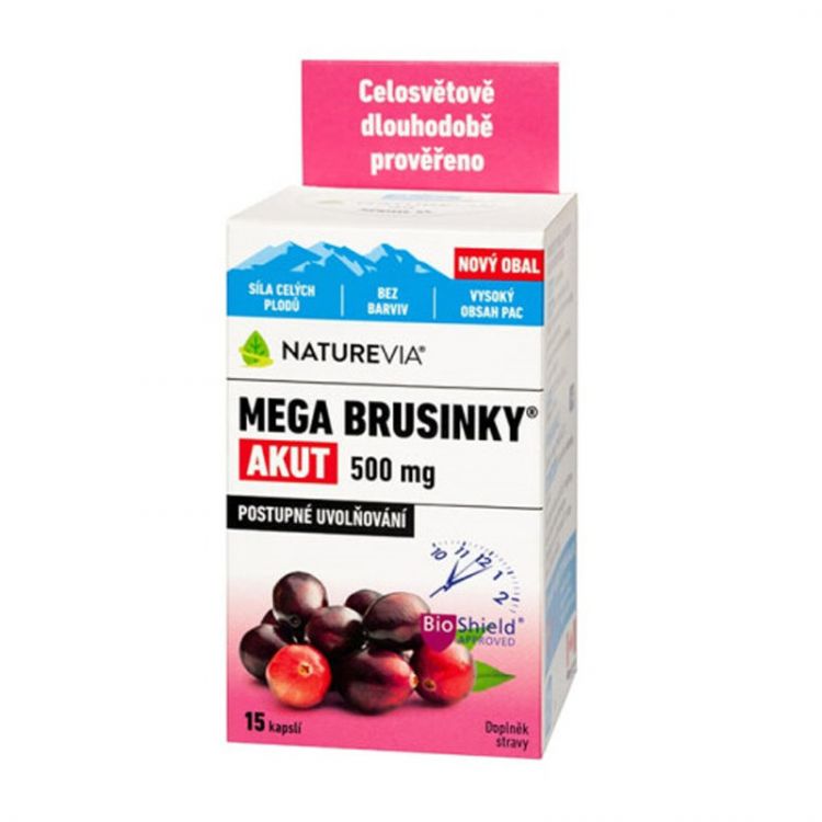 NATUREVIA mega brusnice akut so zlatobyľou 15 kapsúl