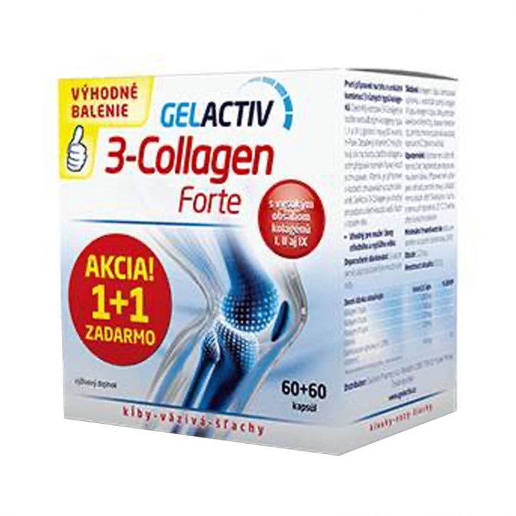 SALUTEM Gelactiv 3-collagen forte 60 + 60 kapsúl ZADARMO