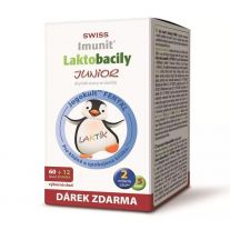SWISS Imunit lactobacily junior + vitamín D3 60 tabliet + 12 ZADARMO
