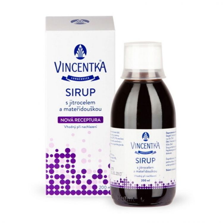 VINCENTKA Sirup so skorocelom a materinou dúškou 200 ml