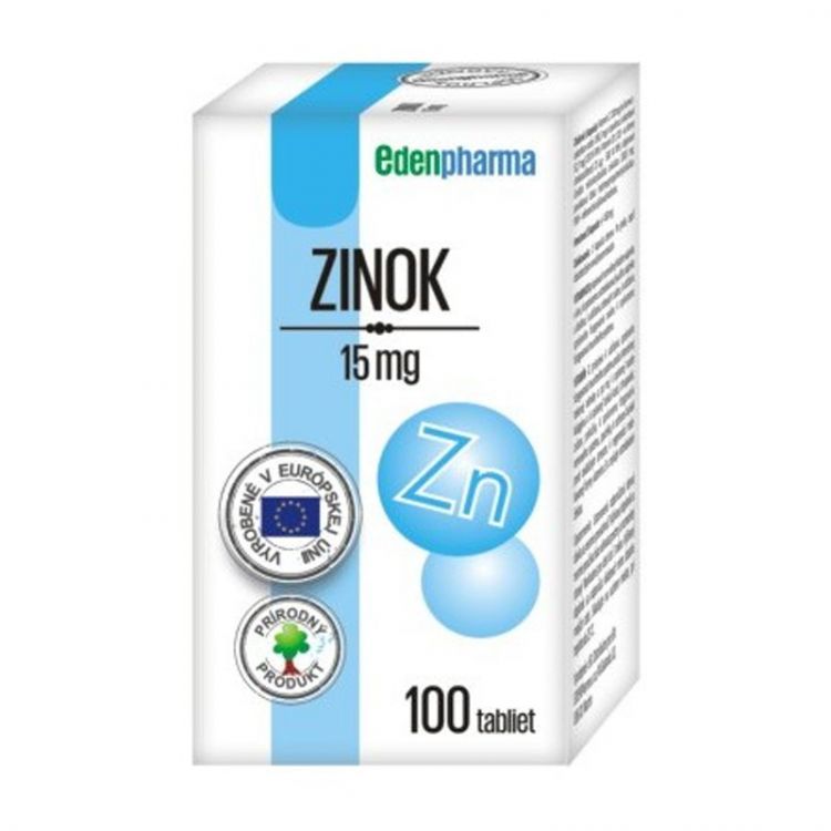 EDENPHARMA Zinok 15 mg 100 tabliet