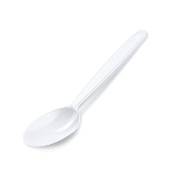 Lyžica (PP) znovu použiteľná biela 18,5cm (50 ks)