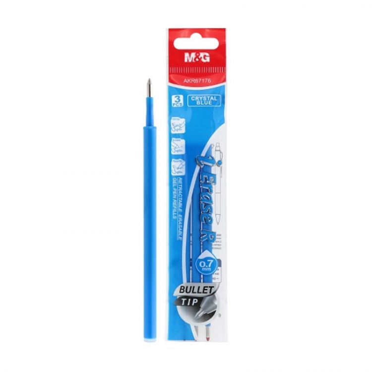 Náplň gumovacia M&G iErase Frixion V 0,7 mm / 3 ks - modrá