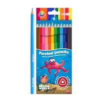 Pastelky JUNIOR Ocean World trojhranné - sada 12 ks
