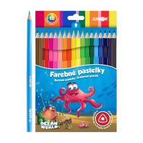 Pastelky JUNIOR Ocean World trojhranné - sada 18 ks