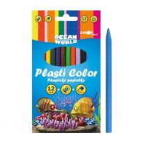 Plastické pastelky Plasti Color Ocean World - sada 12 ks 