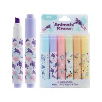Zvýrazňovač M&G Mini Animals Know - sada 6 ks