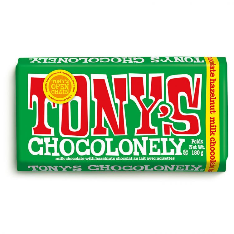 Tony's Chocolonely Mliečna čokoláda s lieskovými orieškami 180g