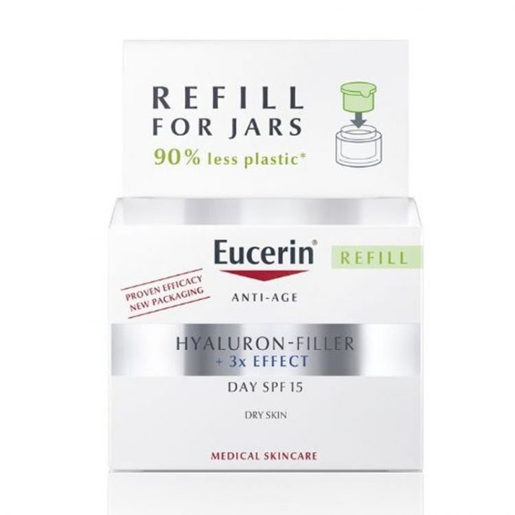 EUCERIN Hyaluron-filler + 3 x effect denný krém SPF15 náhradná náplň 50 ml
