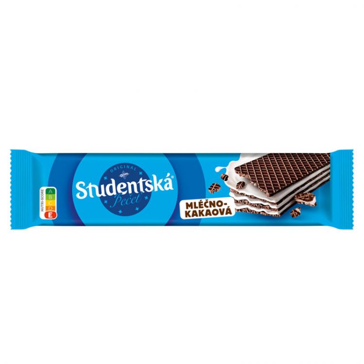 ORION ŠTUDENTSKÁ PEČAŤ Kakaová oblátka s mliečnou náplňou, 30g