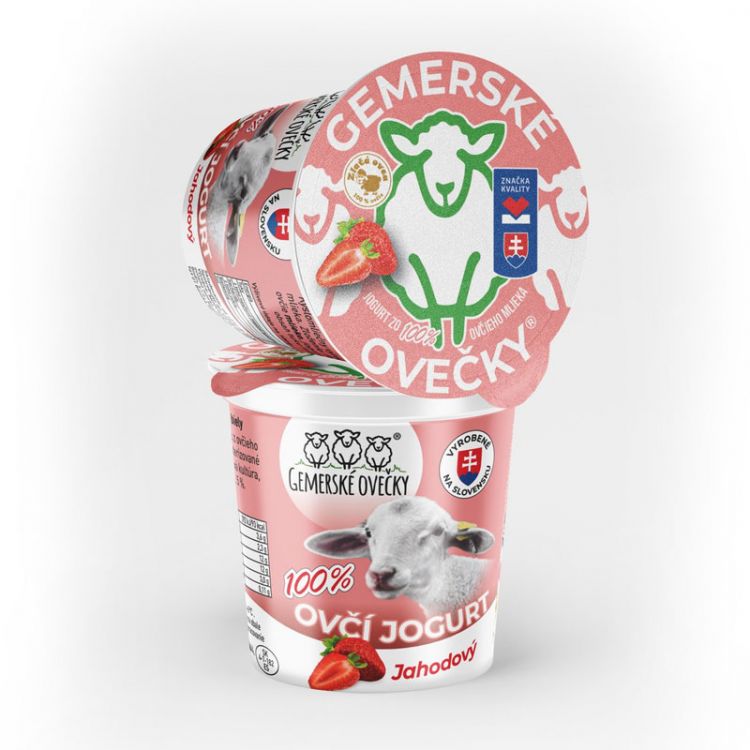 Gemerské ovečky 100% Jogurt ovčí jahodový 150g