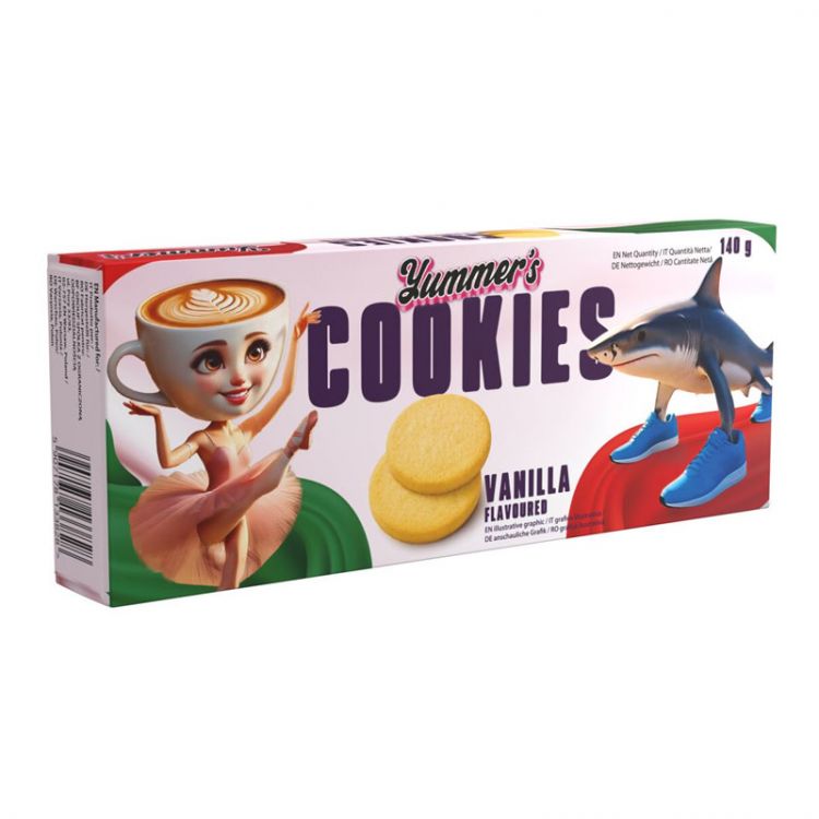 Yummer's Italian Brainrot sušienky s príchuťou vanilky 140 g