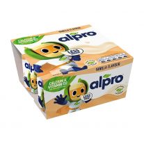 ALPRO Kids Fermentovaný sójový výrobok s vanilkovou príchuťou, obohatený o vápnik, jód a vitamíny 4x115g