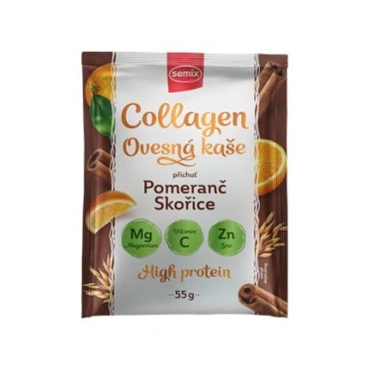Semix Kolagénová ovsená kaša pomaranč škorica  s proteínom a vitamínmy 55g