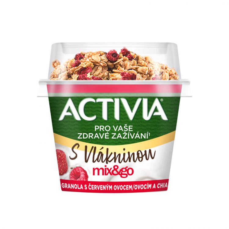ACTIVIA Mix&Go Granola s červeným ovocím a chia 165g
