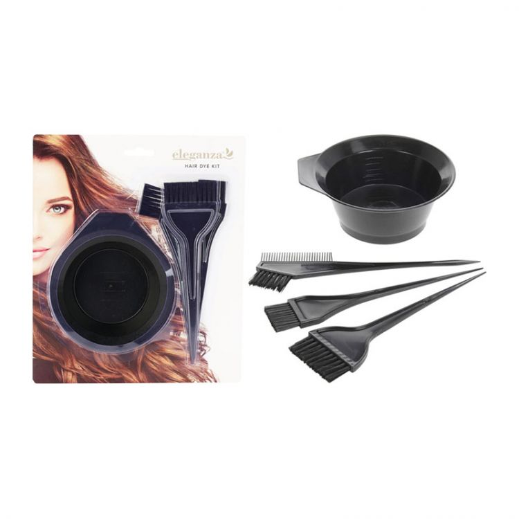 Sada na farbenie vlasov, 4 ks, čierna