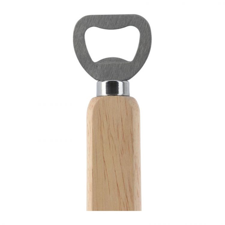Otvárač na fľaše, kov + drevo