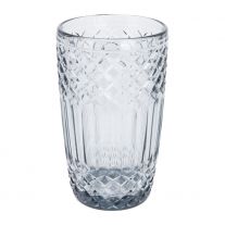 Pohár sklenený, brúsený, 380 ml, sivý