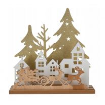Zimná vianočná dedinka, 2 druhy, 19 cm