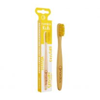 NORDICS Detská bambusová kefka na zuby so žltými štetinami