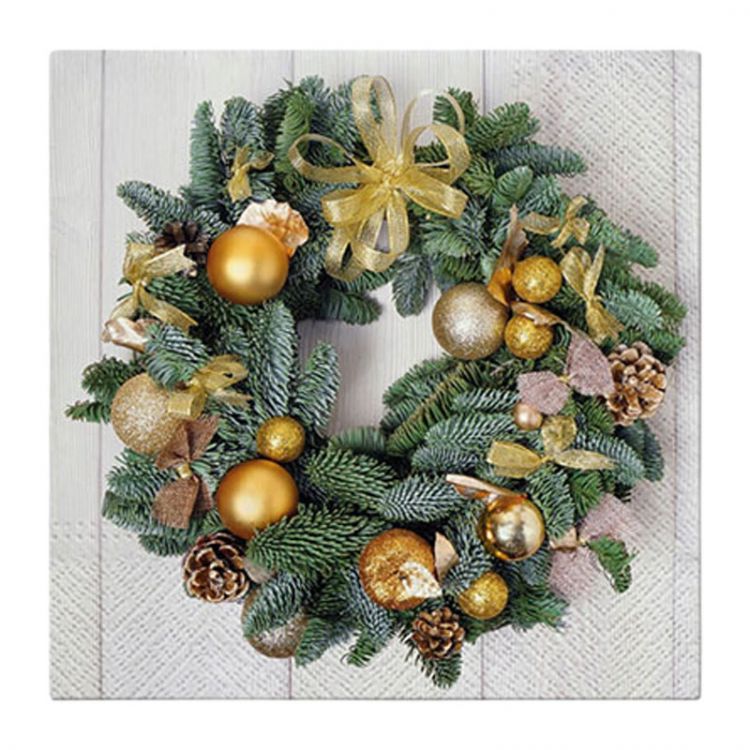 Obrúsky z hodvábneho papiera TaT 33x33cm Golden Wreath 20 ks