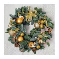 Obrúsky z hodvábneho papiera TaT 33x33cm Golden Wreath 20 ks