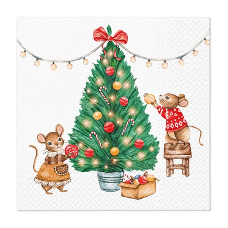 Obrúsky z hodvábneho papiera TaT 33x33cm Tiny Christmas 20 ks