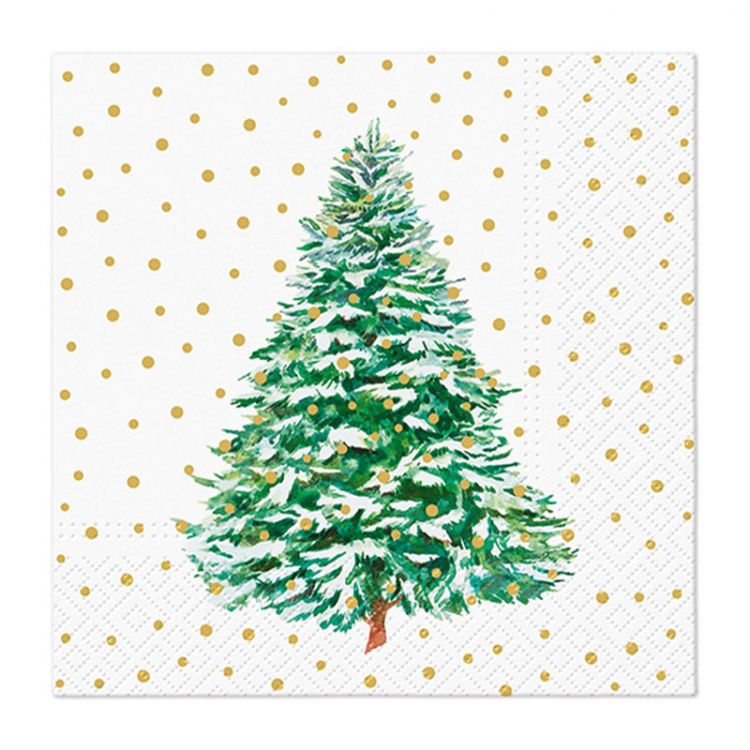 Obrúsky z hodvábneho papiera PAW L 33x33cm Frosted Forest Charm 20 ks