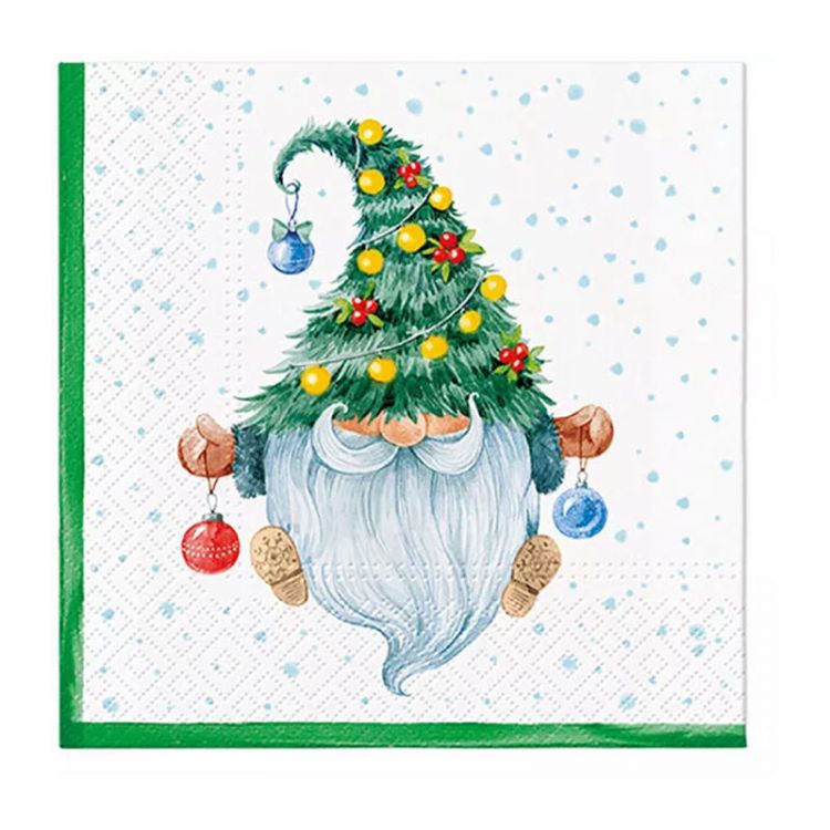 Obrúsky z hodvábneho papiera  PAW L 33x33cm Fancy Gnome 20 ks