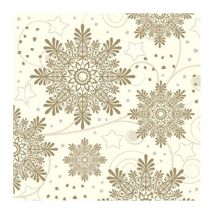 Obrúsky z hodvábneho papiera  TaT 33x33cm Snowflakes cream 12 ks