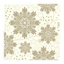 Obrúsky z hodvábneho papiera  TaT 33x33cm Snowflakes cream 12 ks