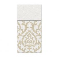 Vrecká na príbory PAW AIRLAID 40x40 cm Portugesse tiles gold 25 ks/bal