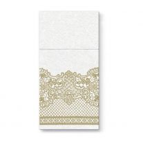 Vrecká na príbory PAW AIRLAID 40x40cm Royal Lace Gold, 25 ks/bal